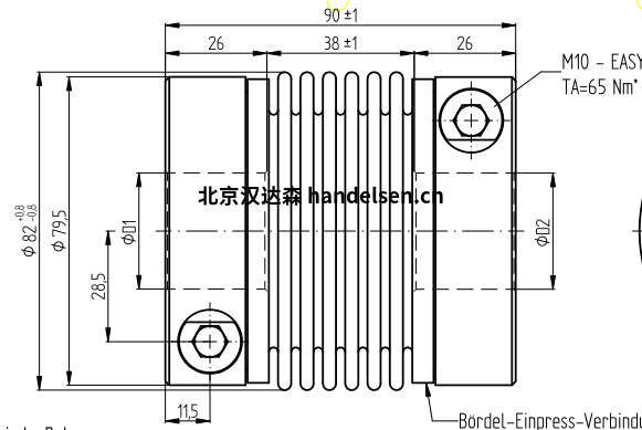 JAKOB 金属波纹管联轴器KM80