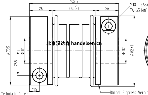 JAKOB 金属波纹管联轴器KR100