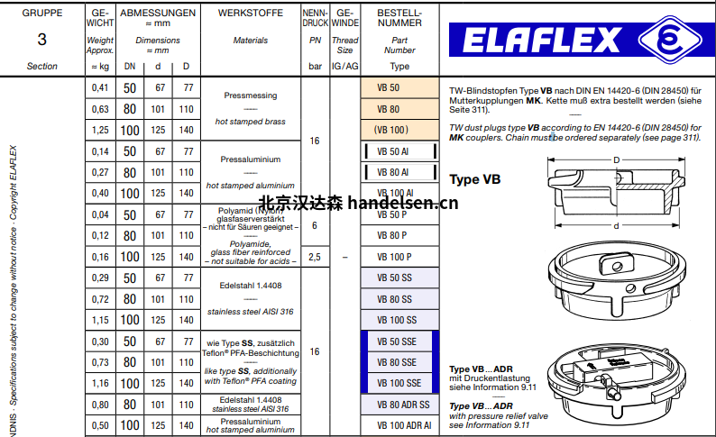 ELAFLEX TW母型联轴器 MK VB