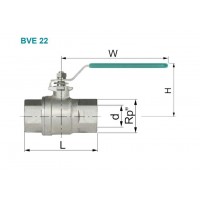 InterApp金属二通阀门BVE23球阀不锈钢BVH22两件式阀体