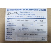 德国Schlesinger破裂盘B10r4500-04用于化工行业现货